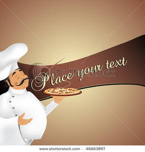 Royalty Free Clipart Image  Chef With Pizza Background