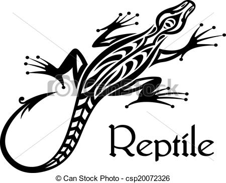 Vector   Black Lizard Silhouette   Stock Illustration Royalty Free