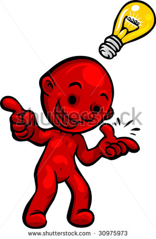 Vector Illustration Of Little Red Smartoon Person Having An Clipart