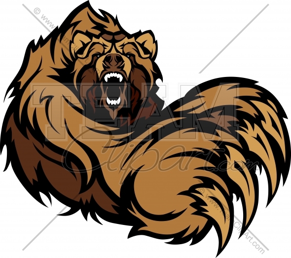 Grizzly Bear Mascot Claws Clipart Image   Team Clipart  Com   Quality