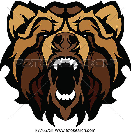 Grizzly Bear Mascot Head Vector Gra View Large Clip Art Graphic
