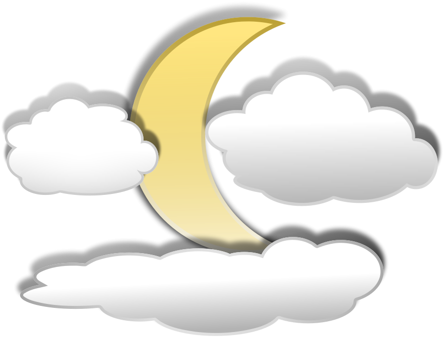 Quarter Moon Clipart Full Moon With Clouds Clipart