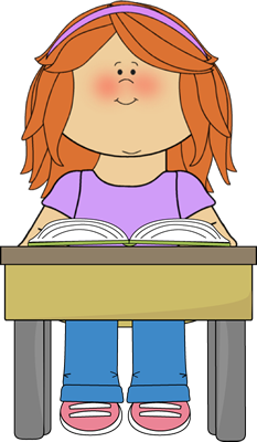 Student Reading School Book Clip Art Image   Girl Student Reading A