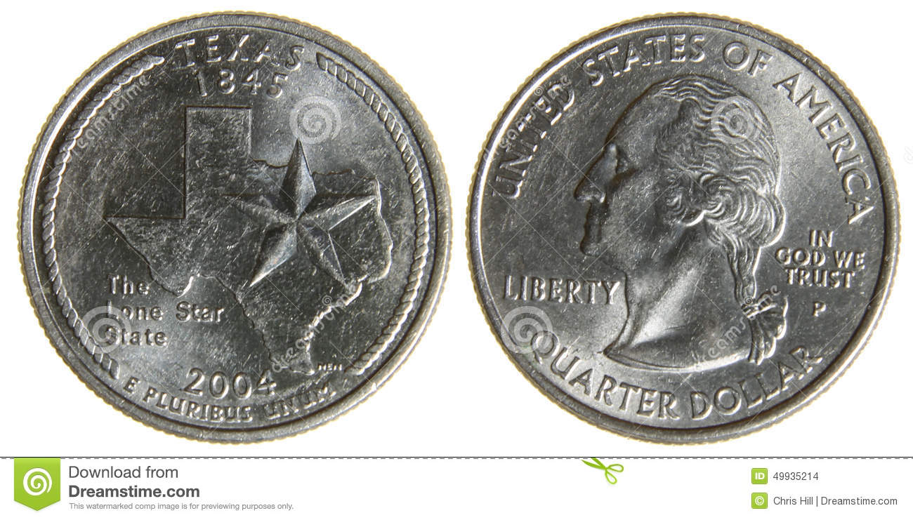 Both Sides Of An 2004 Us Quarter Featuring The State Of Texas    