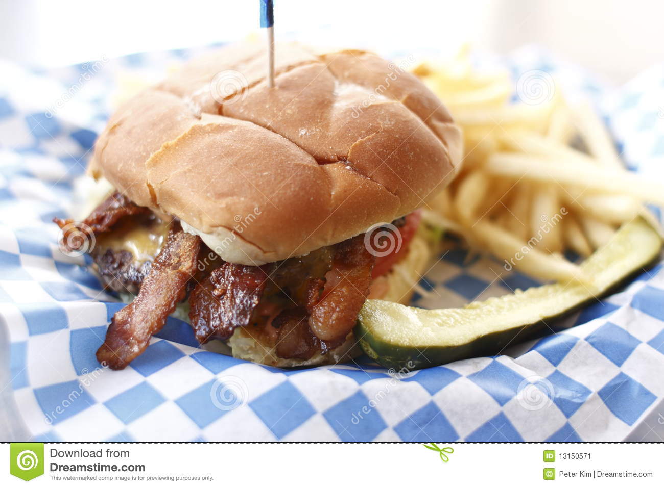 Bacon Cheeseburger Stock Image   Image  13150571