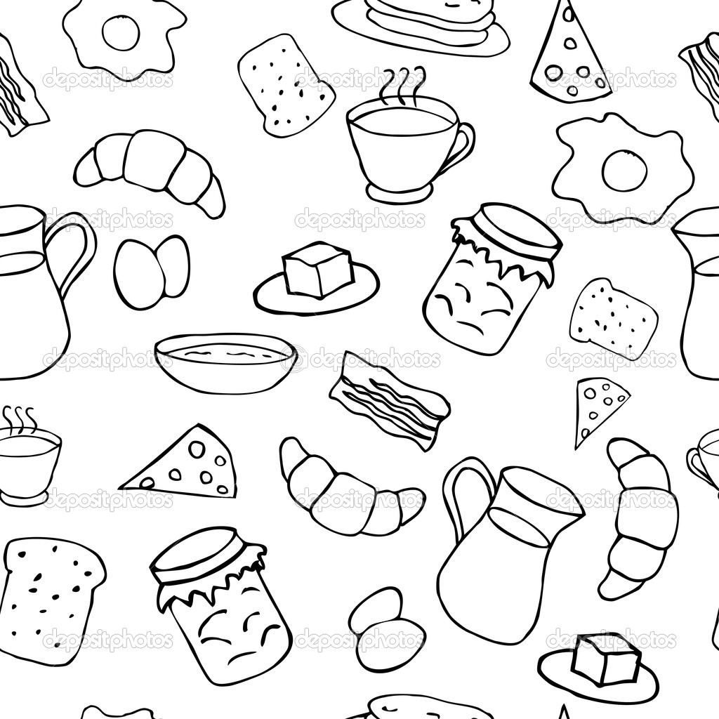Breakfast Clipart Black And White Black And White Breakfast