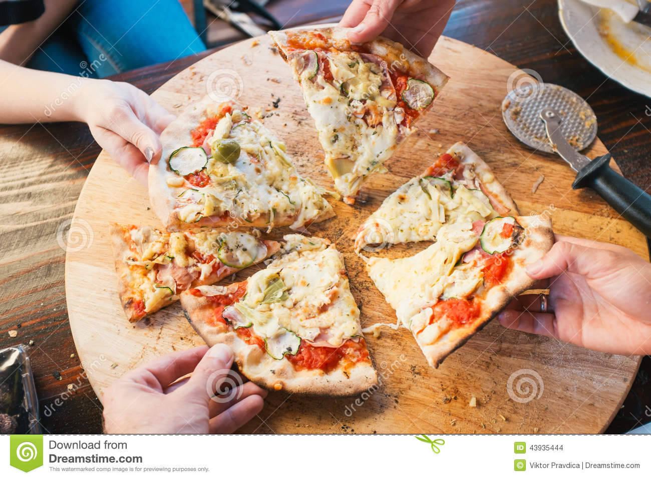 Eating Pizza Stock Photo   Image  43935444