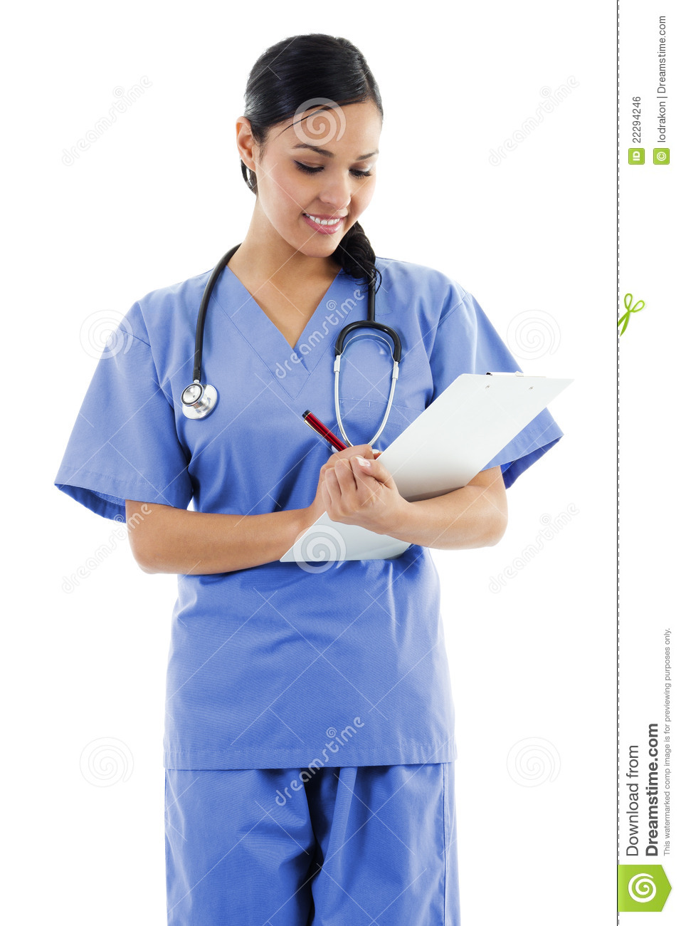 Female Healthcare Worker Isolated On White Background