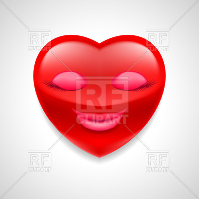 Female Heart Character With Closed Eyes Download Royalty Free Vector