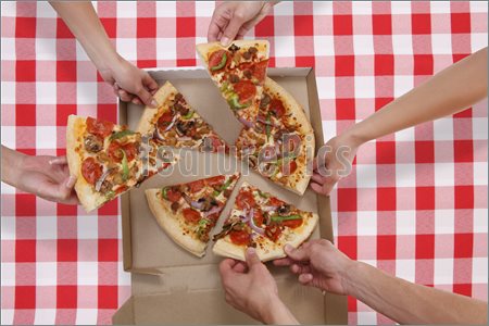 People Eating Pizza Picture