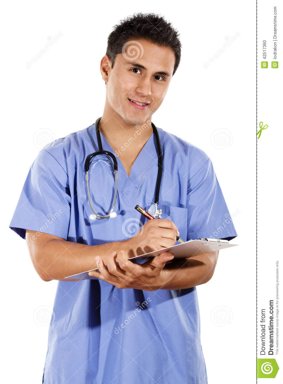 Stock Image Of Male Healthcare Worker Isolated On White Background 