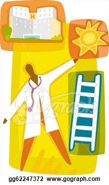 Clip Art   A Doctor Climbing Up The Ladder Towards A Bright Career At