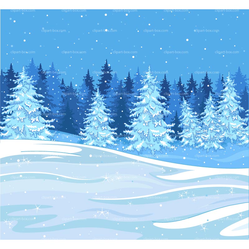 Clipart Winter Forest   Royalty Free Vector Design