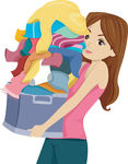 Laundry Girl Stock Illustration