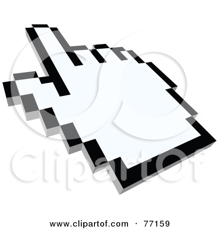 Black And White Arrow Cursor Pointing   Version 2