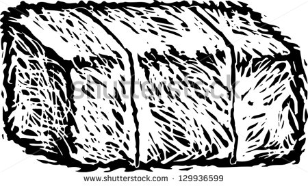 Black And White Vector Illustration Of Hay Bale   Stock Vector