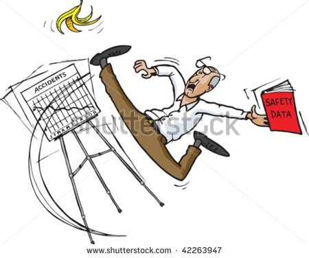 Cartoon Image Of Person Slipping On Banana Peel