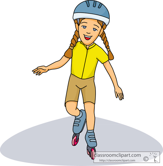 Children   Girl Roller Skating 01   Classroom Clipart