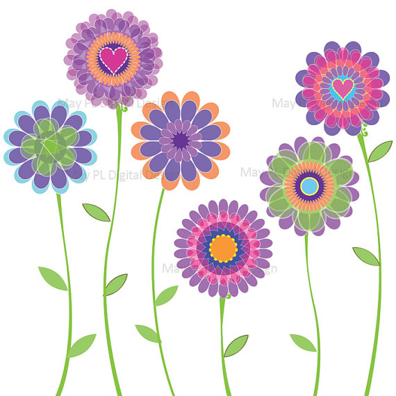 Day Spring Flowers Scrapbook Embellishment Clip Art Clipart Printable