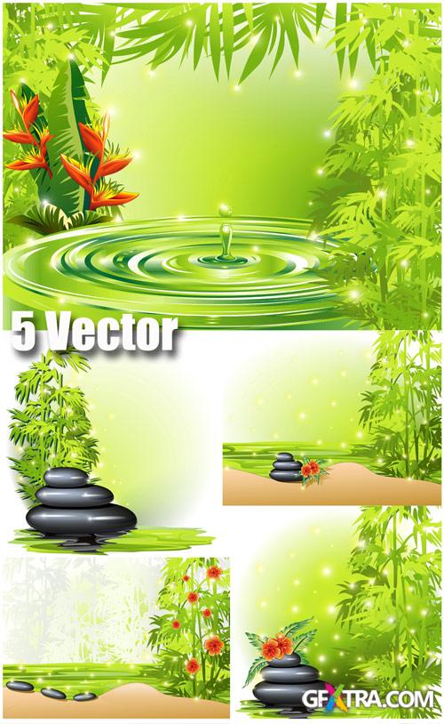 Flowers Water   Vector Clipart Eps   Preview   5 Files   15 Mb