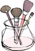 Make Up Brushes In A Pot