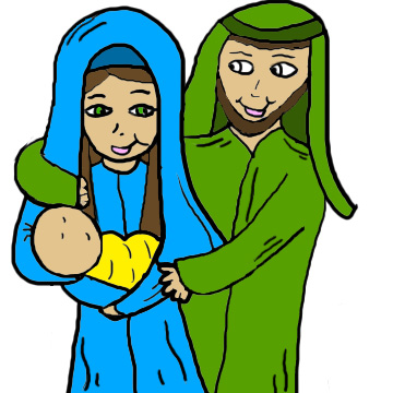 Mary Joseph And Baby Jesus Clipart  Christmas Clipart