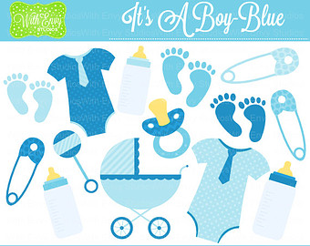 Off Baby Boy Clipart   Baby Shower Clipart   Blue Clip Art   Blue Baby
