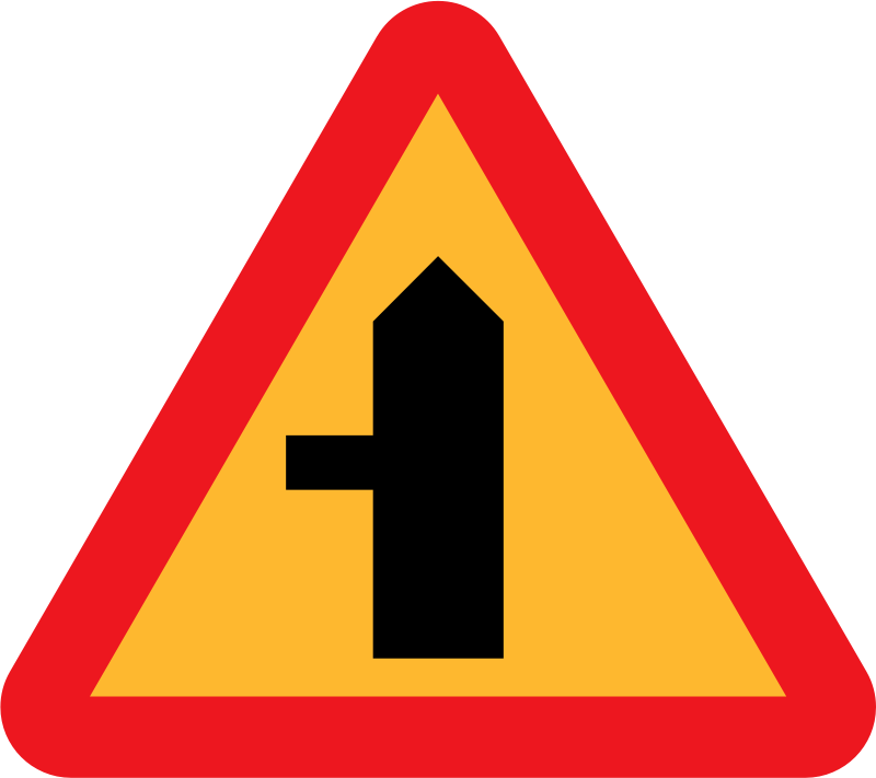 Sign Depicting The Layout Of An Intersection  Swedish Road Signs