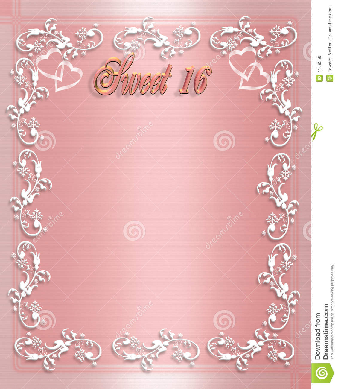 Birthday Invitation Background Of Pink Satin With White Border Design
