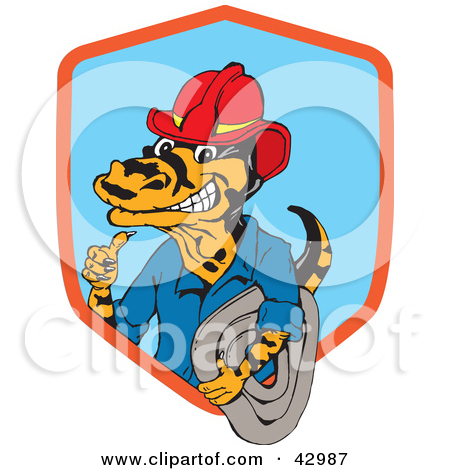 Clipart Illustration Of A Miner Or Fireman Goanna Lizard By Dennis