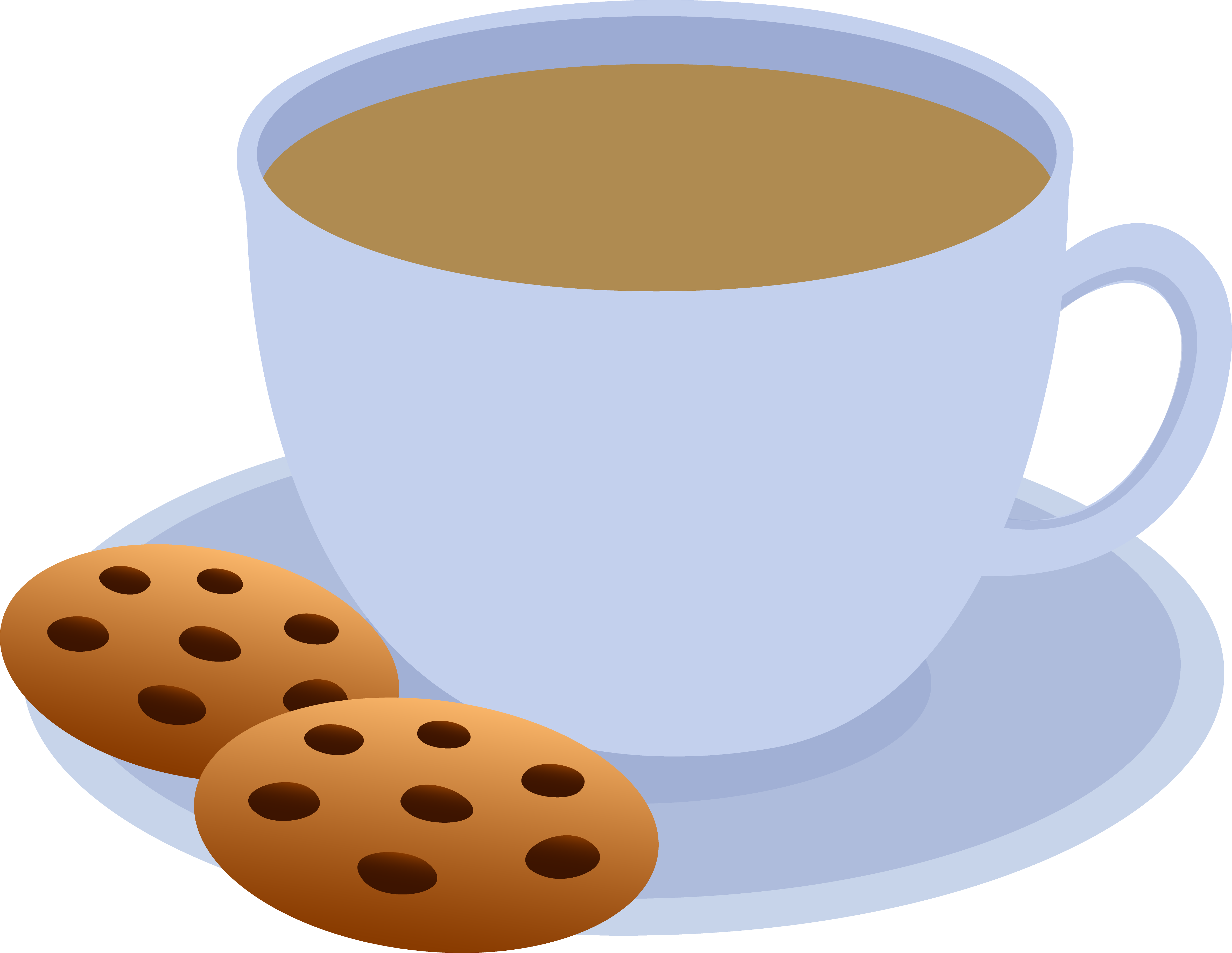 Cup Of Coffee And Chocolate Chip Cookies   Free Clip Art