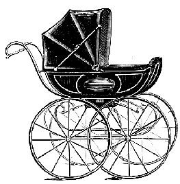 Vintage Baby Stroller Clip Art Baby Carriage Antique