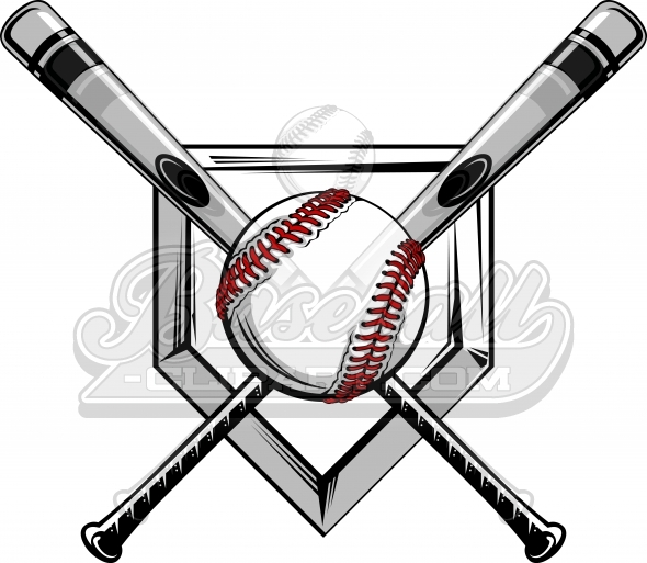Crossed Baseball Bats Logo  Baseball Bats Image With Baseball