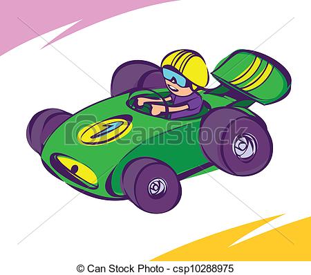 Green Car   Guy Driving A Green Race Car Csp10288975   Search Clipart