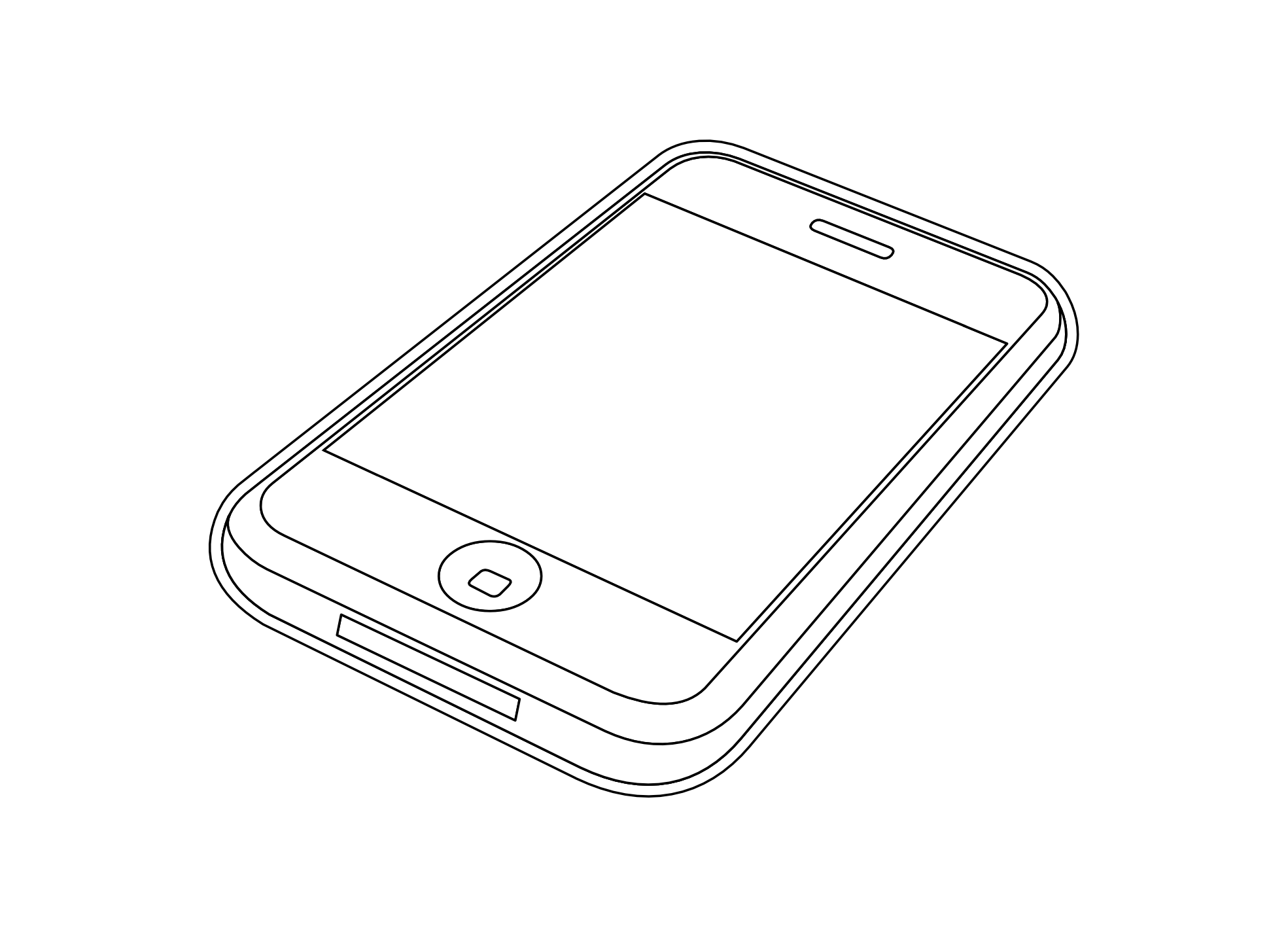 Iphone 3gs Black White Line Art Scalable Vector Graphics Svg Inkscape