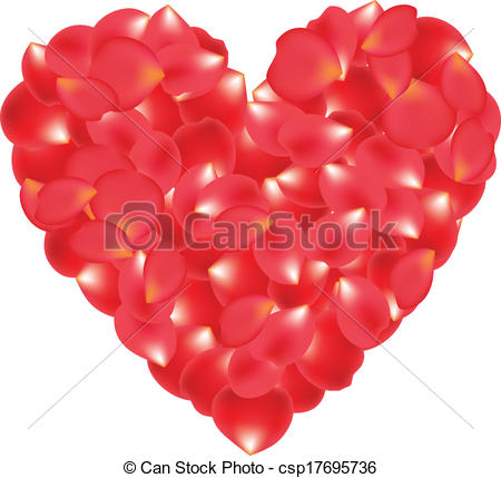 Vectors Of Rose Petals   A Heart Made Of Rose Petals Isolated On White