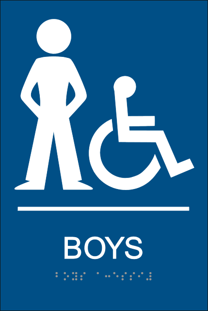 Boys Ada Handicap Restroom Signs With Braille 6x9 Clipart   Free Clip