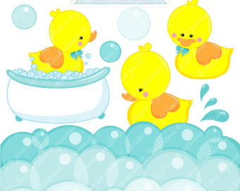 Commercial Use Ok   Digital Rubber Duck Graphics   Yellow Duck Clipart