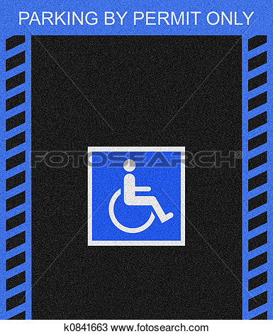 Handicap Parking Space View Large Illustration