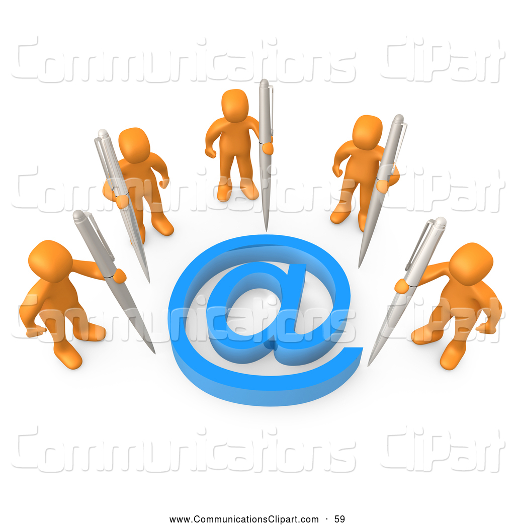 Larger Preview  Communication Clipart Of A Group Of Five Orange People