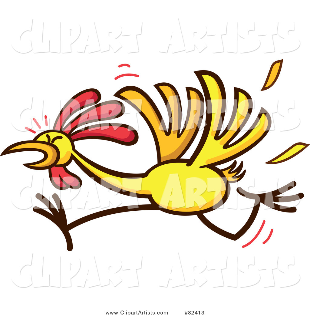 Vector  82413   Cartoon Chicken Running And Losing Feathers