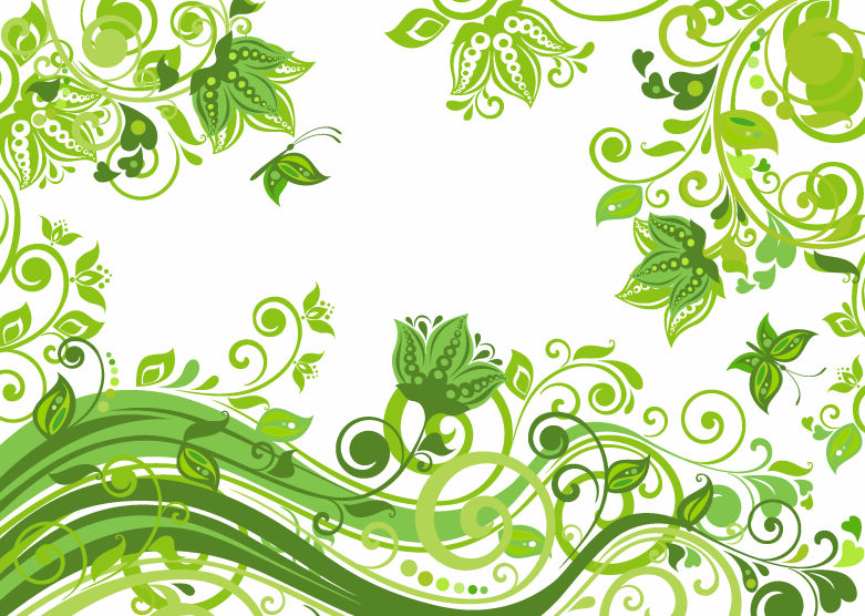 Abstract Floral Green Background Vector Illustration   Web Design