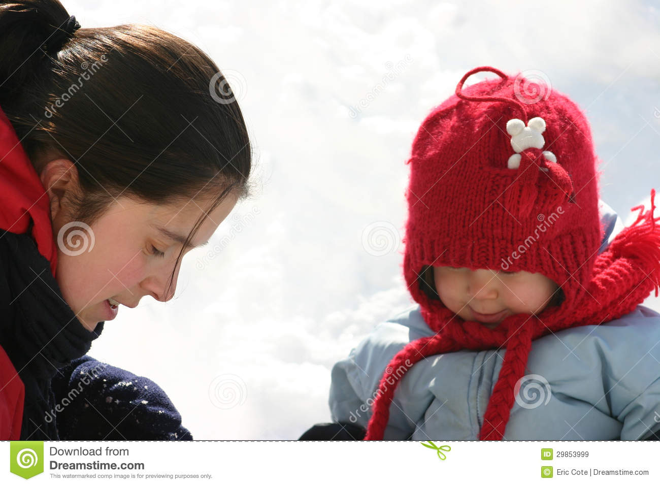 Family In The Snow Royalty Free Stock Images   Image  29853999