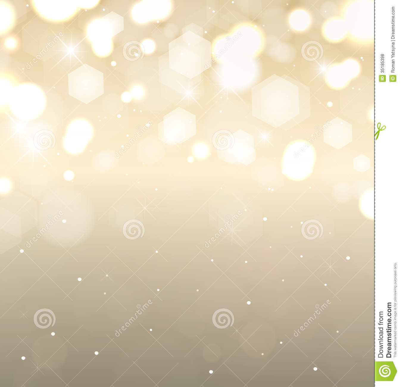 Golden Holiday Background  Flickering Lights With Royalty Free Stock