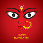 Indian Godess Durga Devi Face Stock Illustrations