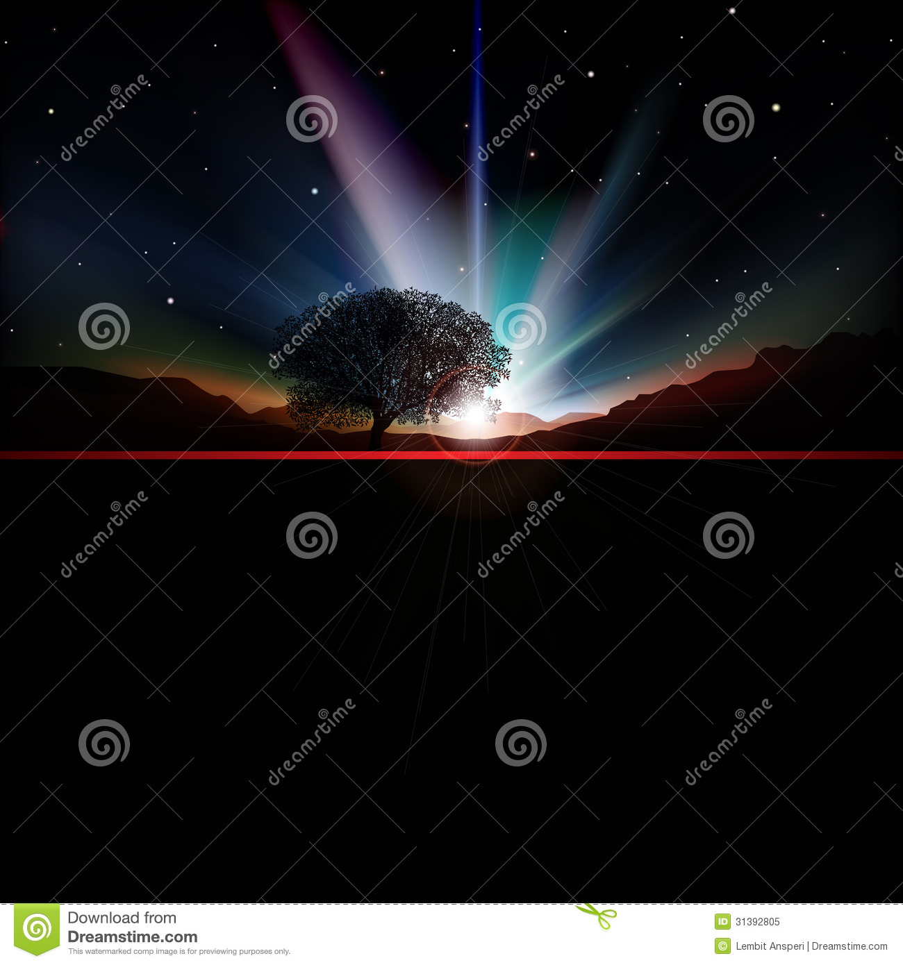Abstract Background With Sunrise And Mountains Royalty Free Stock