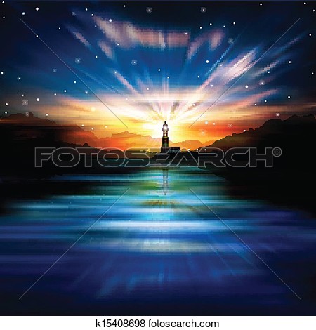 Clip Art   Abstract Background With Lighthouse  Fotosearch   Search