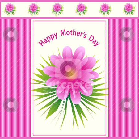 Day Flower Design Stock Vector Clipart Mothers Day Pink Flower