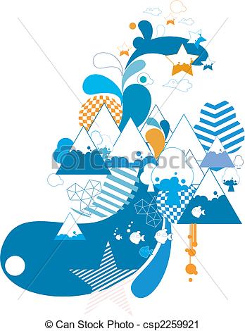 Vector Clip Art Of Abstract Mountain Pattern Design Background