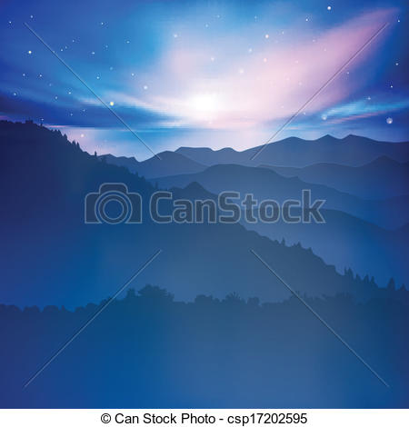 Vectors Of Abstract Background With Mountains And Sunrise   Abstract